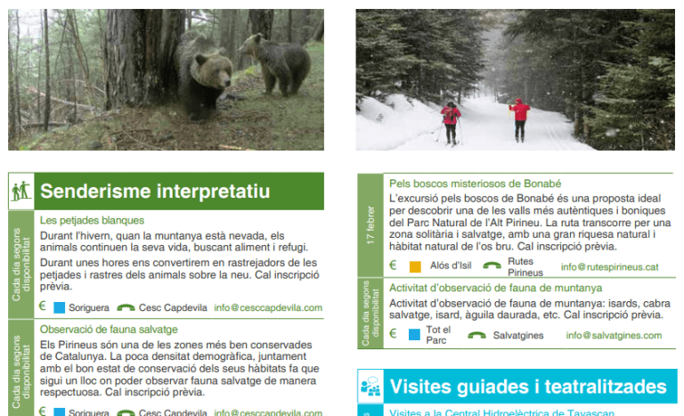 Activitats al Parc natural de l'Alt Pirineu i Aran